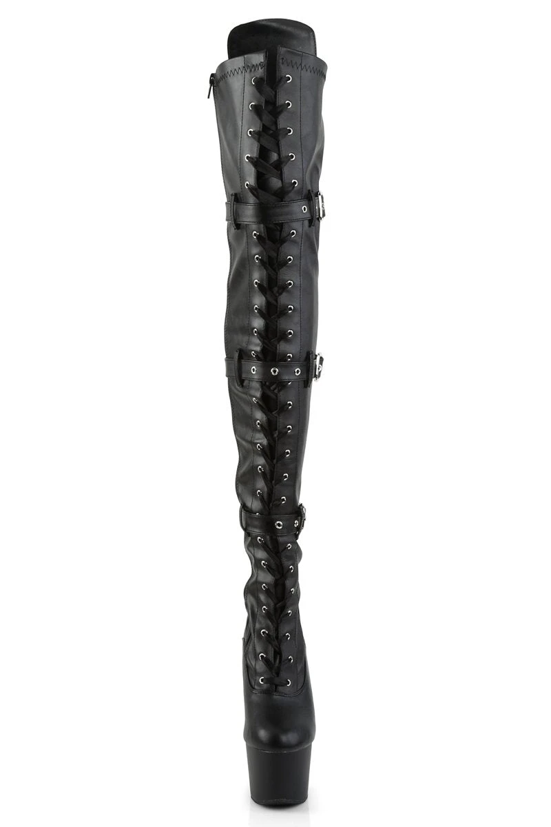 Pleaser USA Adore-3028 7inch Thigh High Pleaser Boots - Matte Black - Image 5