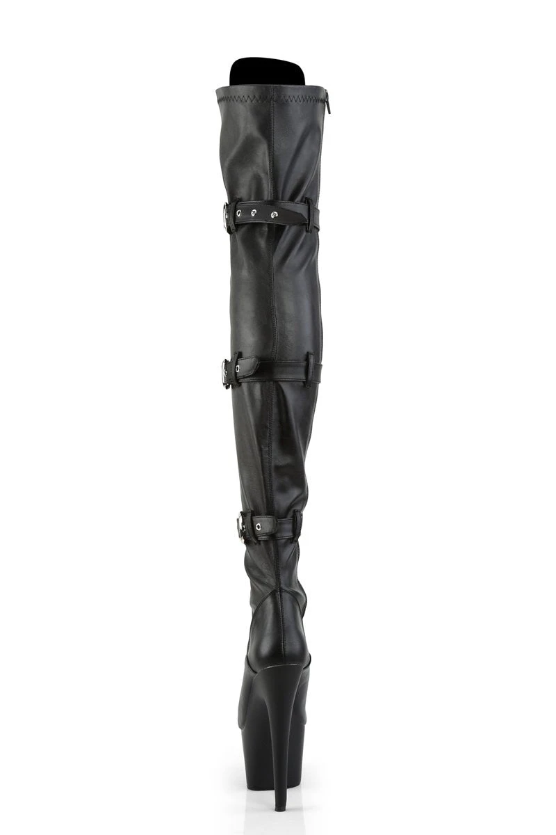 Pleaser USA Adore-3028 7inch Thigh High Pleaser Boots - Matte Black - Image 3
