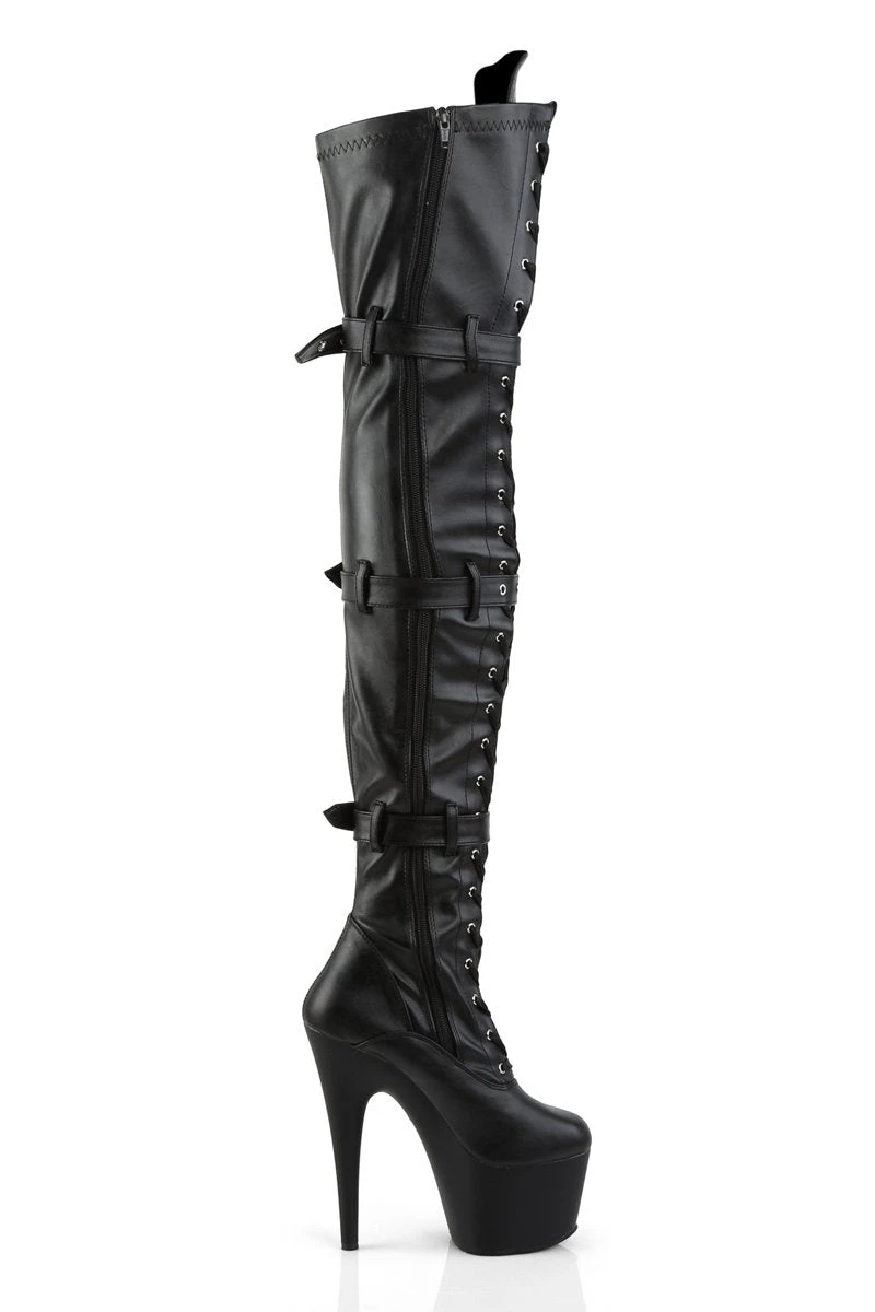 Pleaser USA Adore-3028 7inch Thigh High Pleaser Boots - Matte Black - Image 2