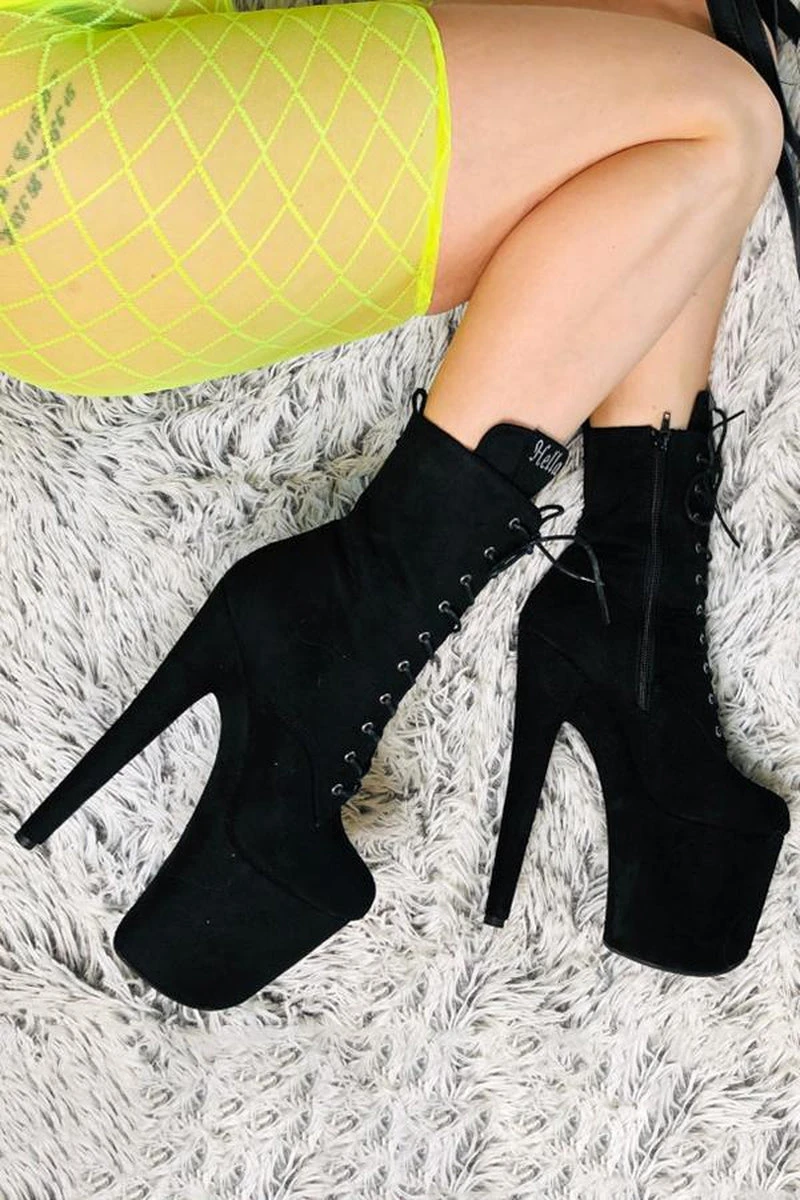 Hella Heels BabyDoll 8inch Boots - Black - Image 2