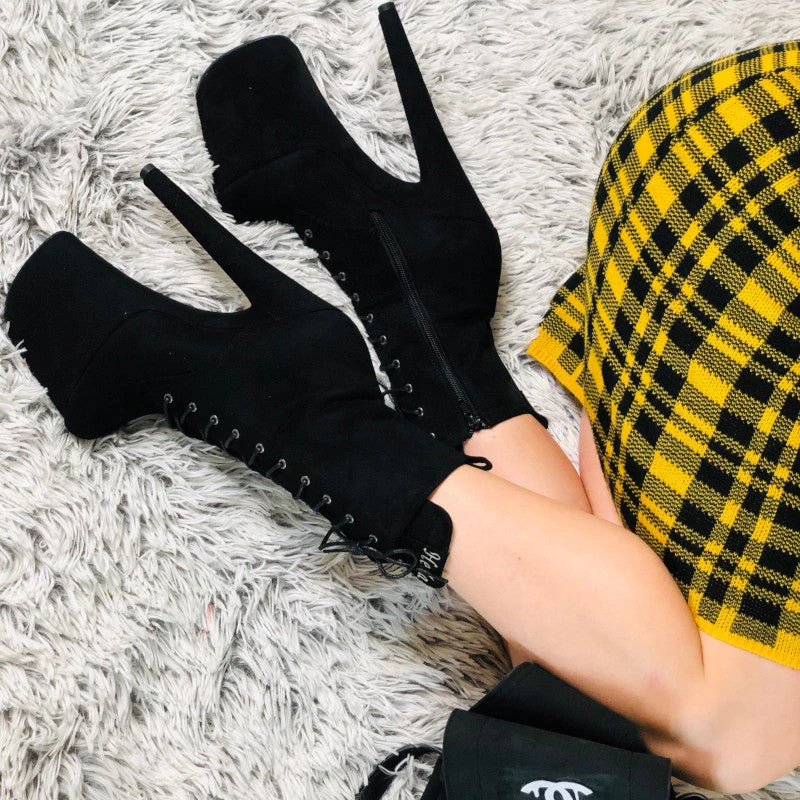 Hella Heels BabyDoll 8inch Boots - Black - Image 5