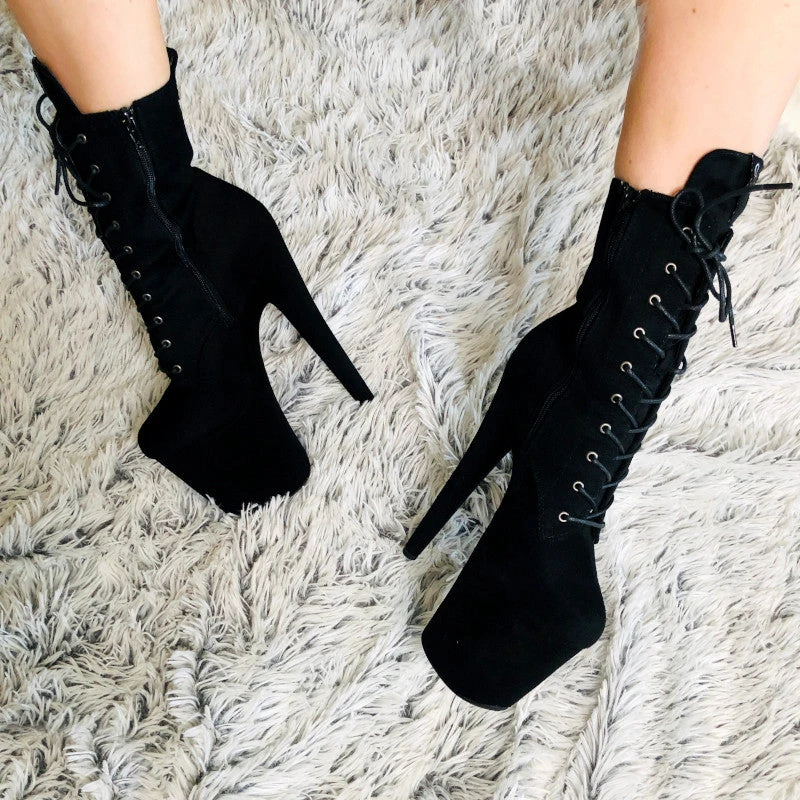 Hella Heels BabyDoll 8inch Boots - Black - Image 6