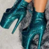 Hella Heels The Glitterati 8inch Ankle Boots - Ocean Eyes