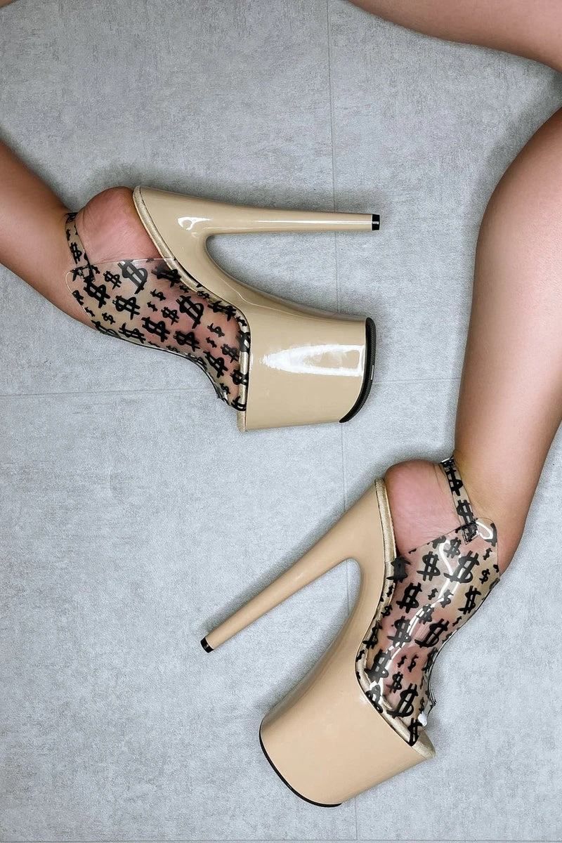 Hella Heels Make It Reign 8inch Stilettos - Sand - Image 2