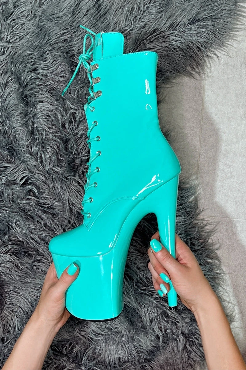 Hella Heels LipKit 8inch Boots - Minted - Image 2