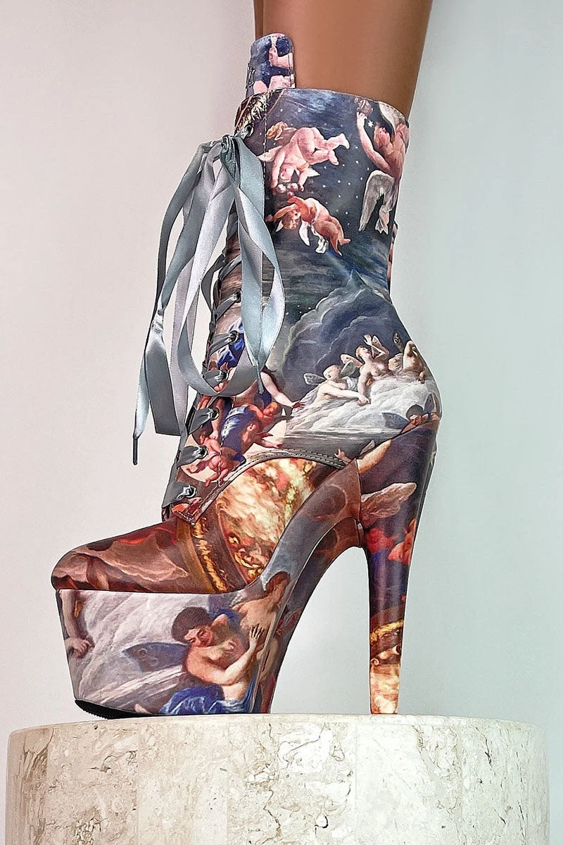 Hella Heels Renaissance 7inch Boots - Stairway To Heaven