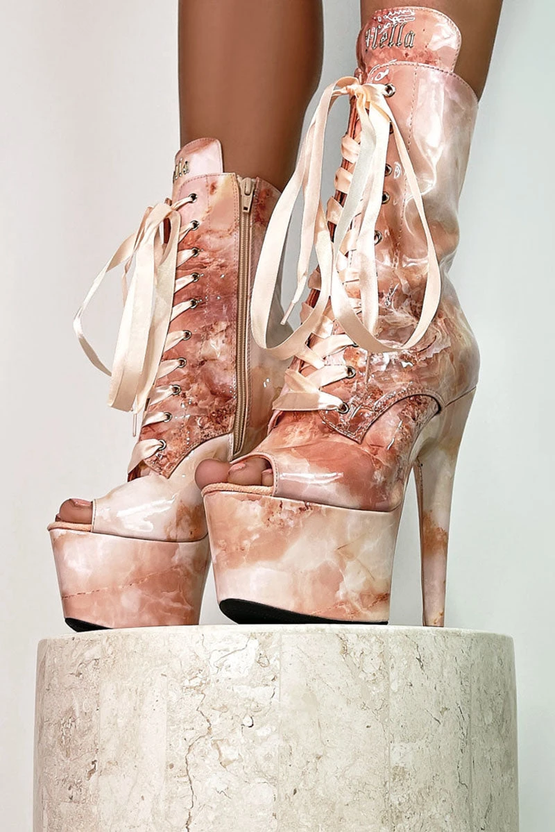 Hella Heels Renaissance Open Toe 7inch Boots - Mercy - Image 3