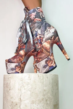 Hella Heels Renaissance Open Toe 7inch Boots - Stairway To Heaven