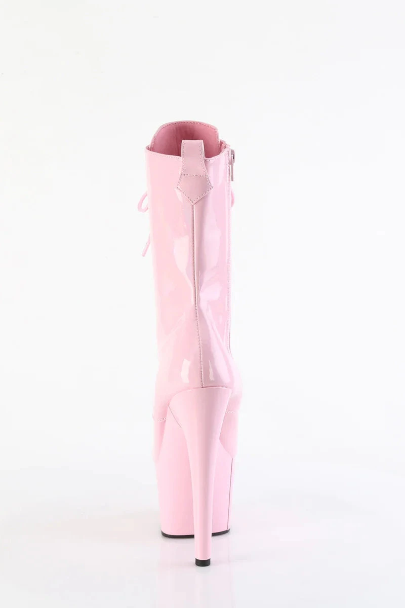 Pleaser USA Adore-1040WR 7inch Pleaser Boots - Holographic Baby Pink - Image 4
