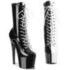 Pleaser USA Adore-1040TT 7inch Pleaser Boots - Patent Black/White
