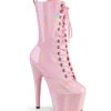 Pleaser USA Adore-1040WR 7inch Pleaser Boots - Holographic Baby Pink
