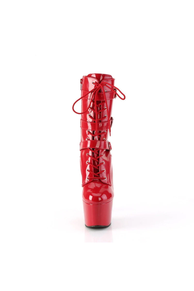 Pleaser USA Adore-1043 7inch Pleaser Boots - Patent Red - Image 2